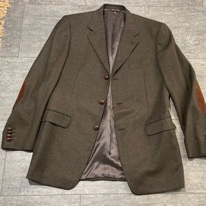 Canali Wool Elbow Patch Blazer Jacket